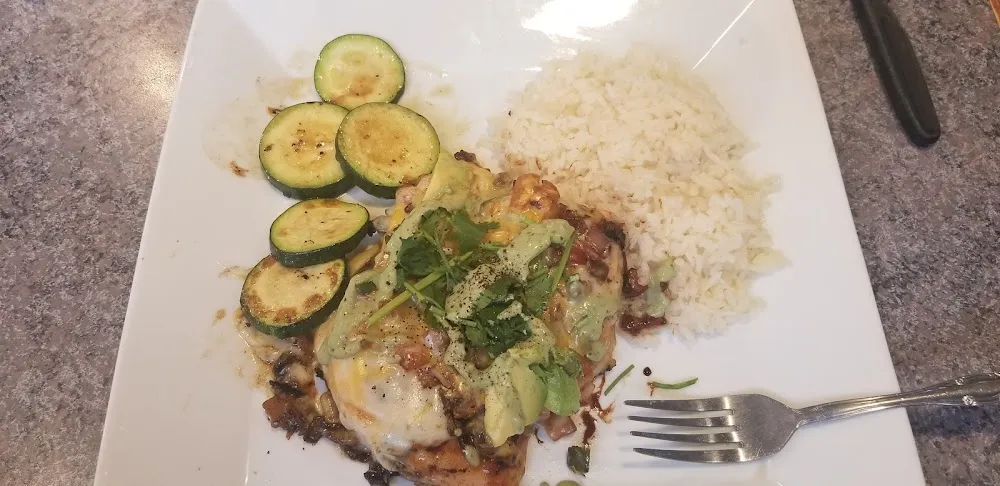 Cilantro Kicken Chicken with Coconut Rice