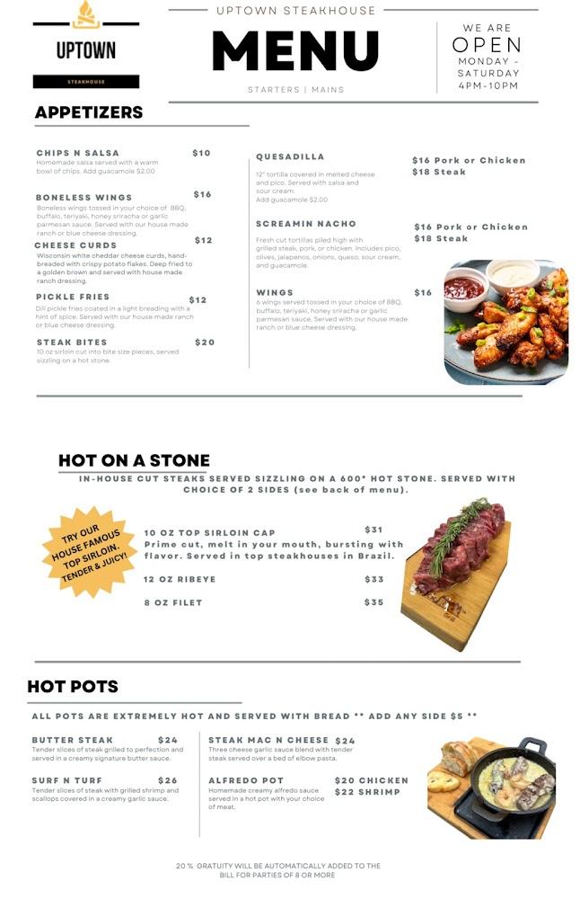 Uptown Steakhouse Menu image 1